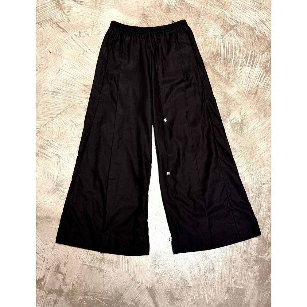 Roque Womens Wide Leg Lightweight Pants Black Size 4 Italian Design NWT